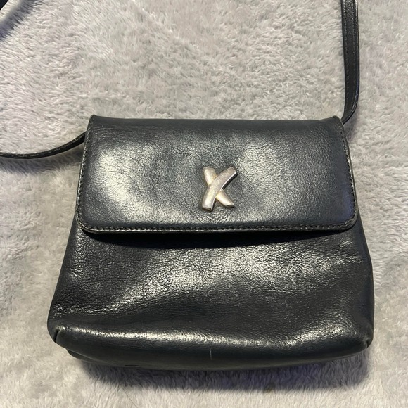 Paloma picasso handbag Vintage Black Purse Bag‎ Leather Made In Italy RARE EUC - Picture 1 of 10
